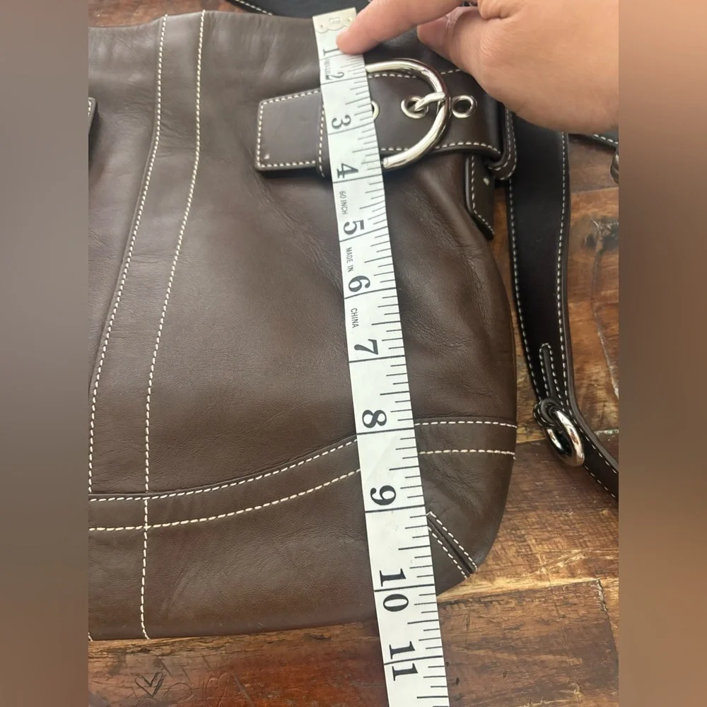 Coach chocolate Brown Leather SOHO Duffle Bag Crossbody Purse Shoulder Bag 1452 - Picture 6 of 6